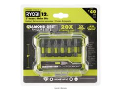 RYOBI 12 pz. 2 punte diamantate ad impatto con grana diamantata Accessori 06V0D841