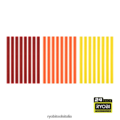 RYOBI 24 pz. mini stick di colla dai colori caldi Accessori 06V0D747