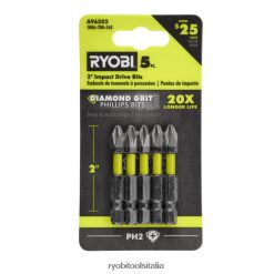 RYOBI 5 pz. 2 punte diamantate ad impatto con grana diamantata Accessori 06V0D823