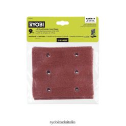 RYOBI 9 pz. Carta vetrata per levigatrice da 1/4 foglio Accessori 06V0D766