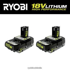 RYOBI Batteria al litio ad alte prestazioni 18 V one+ 2 Ah (confezione da 2) batterie e caricabatterie 06V0D684