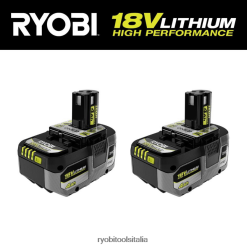RYOBI Batteria al litio ad alte prestazioni 18 V one+ 4 Ah (confezione da 2) batterie e caricabatterie 06V0D686