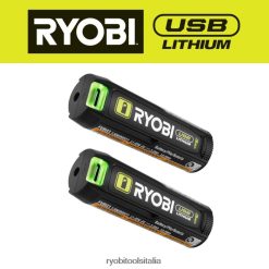 RYOBI batteria ricaricabile al litio USB litio 3Ah (confezione da 2) batterie e caricabatterie 06V0D712