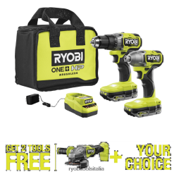 RYOBI Kit combinato 2 utensili brushless 18v one+ hp con smerigliatrice angolare/utensile da taglio 18v one+ hp brushless gratuito e utensile gratuito a scelta utensili elettrici 06V0D16