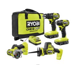 RYOBI Kit combinato compatto a 4 utensili brushless da 18 V utensili elettrici 06V0D869