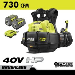 RYOBI Kit soffiatore a zaino 40v hp brushless serie Whisper 730 cfm all'aperto 06V0D301