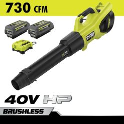 RYOBI Kit soffiatore brushless serie Whisper da 40 V HP da 730 cfm all'aperto 06V0D314