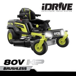 RYOBI Trattorino rasaerba elettrico a raggio zero da 80 V HP senza spazzole e 42 batterie al litio all'aperto 06V0D222